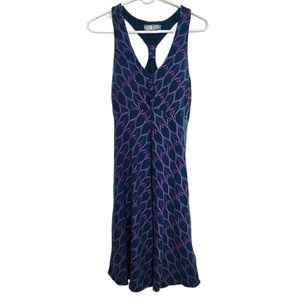The North Face blue pink print knit racer back dress Medium